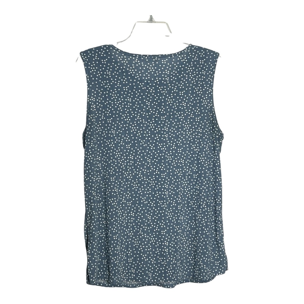 Cure Blue Polka Dot Sleeveless Top Keyhole Blouse Ladies Size L - Picture 5 of 7